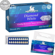 Diamond White | Teeth Whitening Strips - 56x Tandenbleek Strips - Tandenbleken -  Zonder Peroxide (0%)- 100% Vegan & Gluten Free - White Strips Tanden - Tandenbleekset - Ideaal Cadeau - Tropical Mint