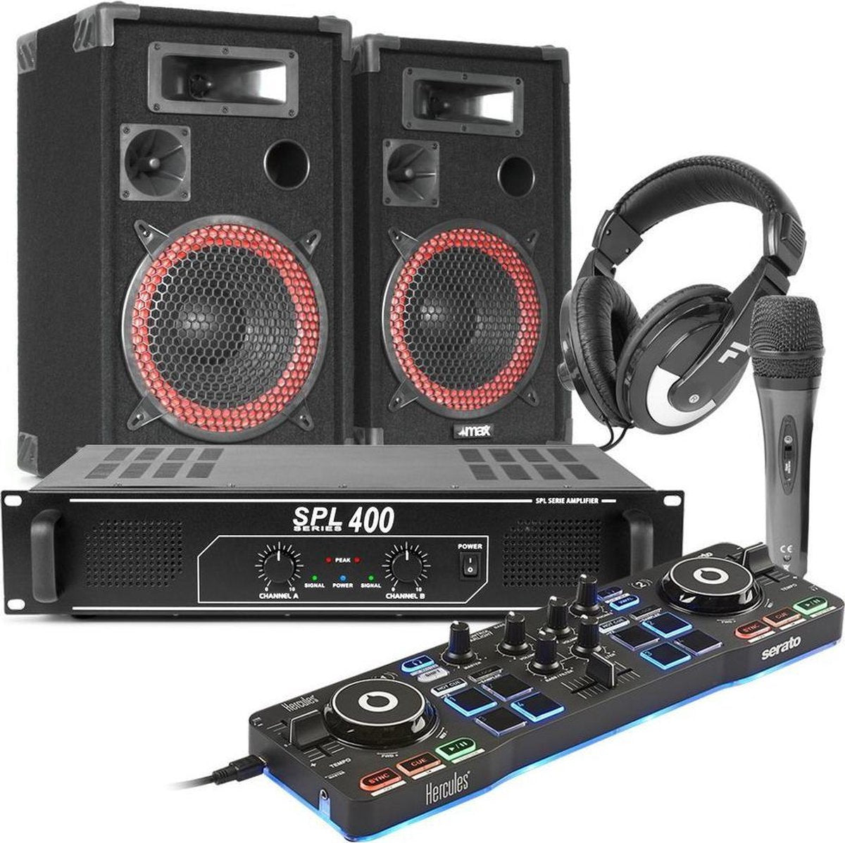 DJ set kinderen - Hercules DJControl Starlight DJ set 400 met DJ controller