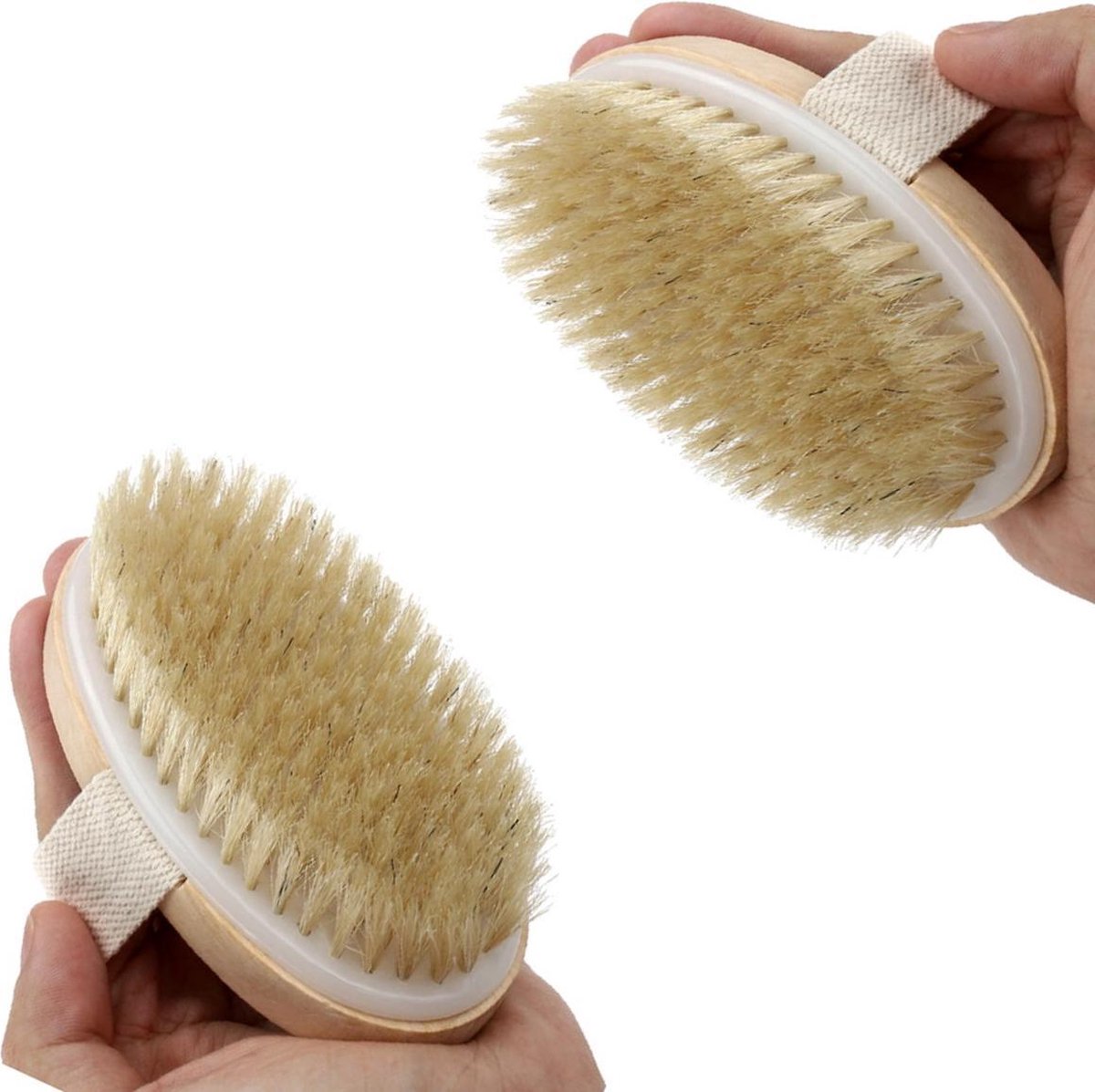 B&P - Bad borstel dry brush  - 2- stuks - anti cellulitis borstel - wet & dry brush - doucheborstel - bad borstel - scrub lichaam