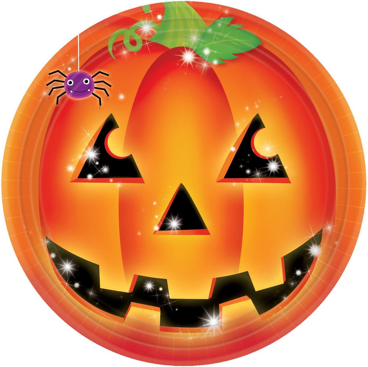 AMSCAN - 8 Halloween pompoenborden - Decoratie > Borden
