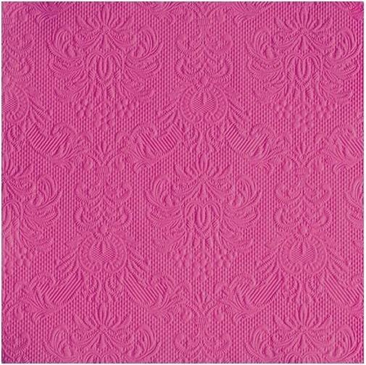 30x Luxe barok print roze servetten 33 x 33 cm - 3-laags papieren wegwerpservetten