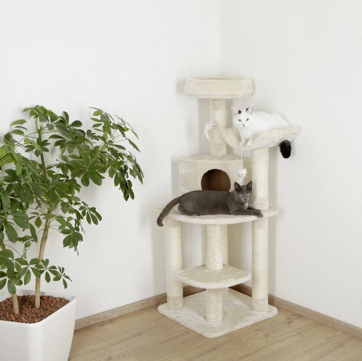 Krabpaal Zirc  "Beige" (130*56*56) - krabpaal voor grote katten - krabpaal voor katten