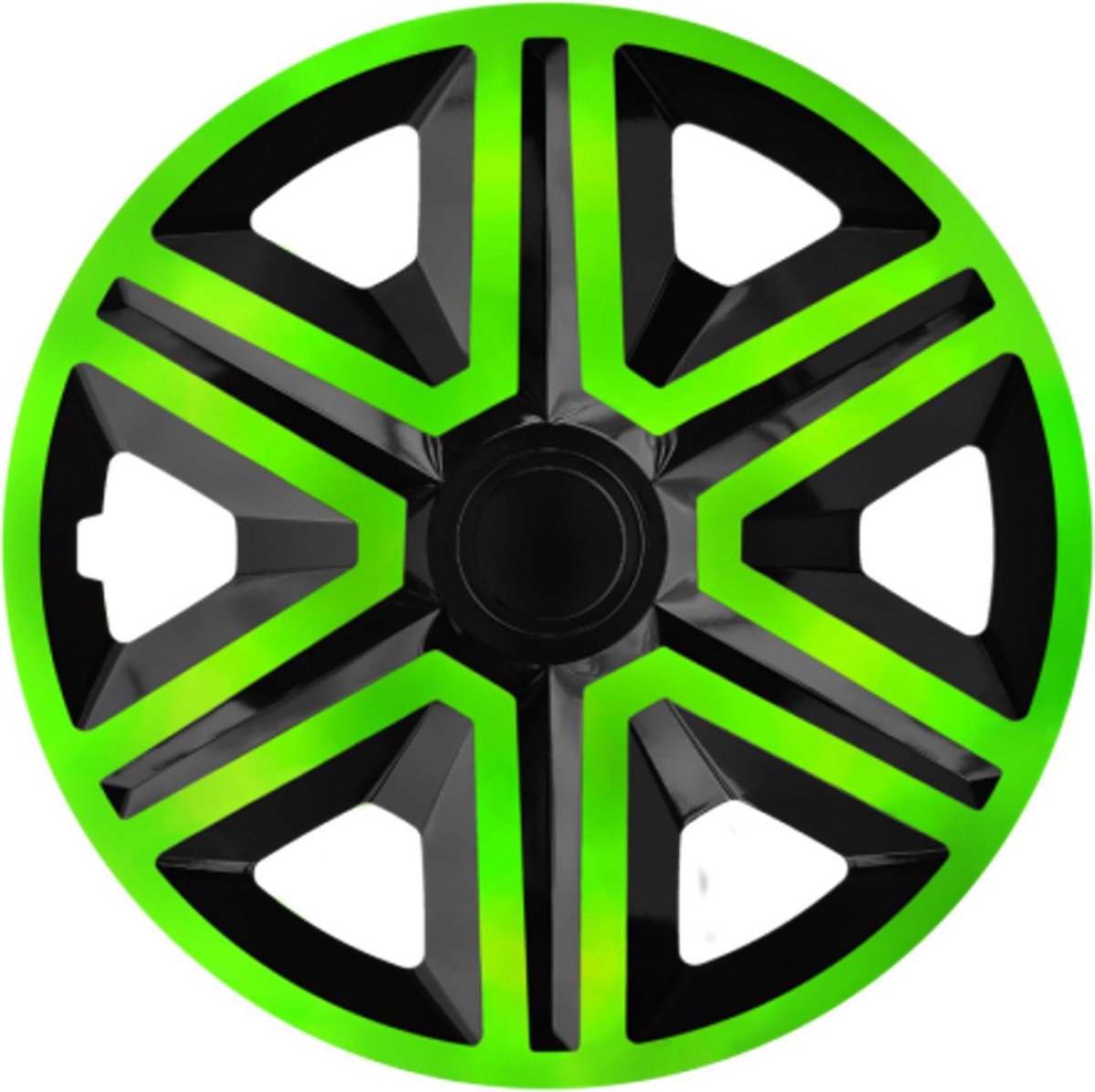 14 "NRM ACTIE DOUBLECOLOR GROEN ZWART WIELDOPPEN - 4 stuks