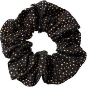 Haar scrunchie - haarscrunchie - met gouden details - zwart - black - trend - elastiek - haarelastiek - goud
