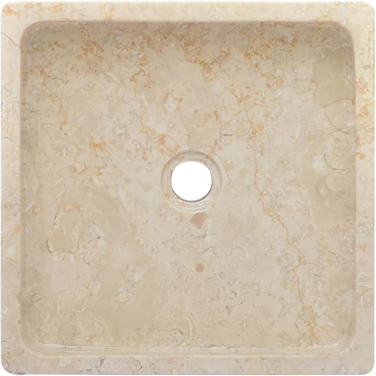 vidaXL Gootsteen 40x40x10 cm marmer crèmekleurig  VDXL_149168