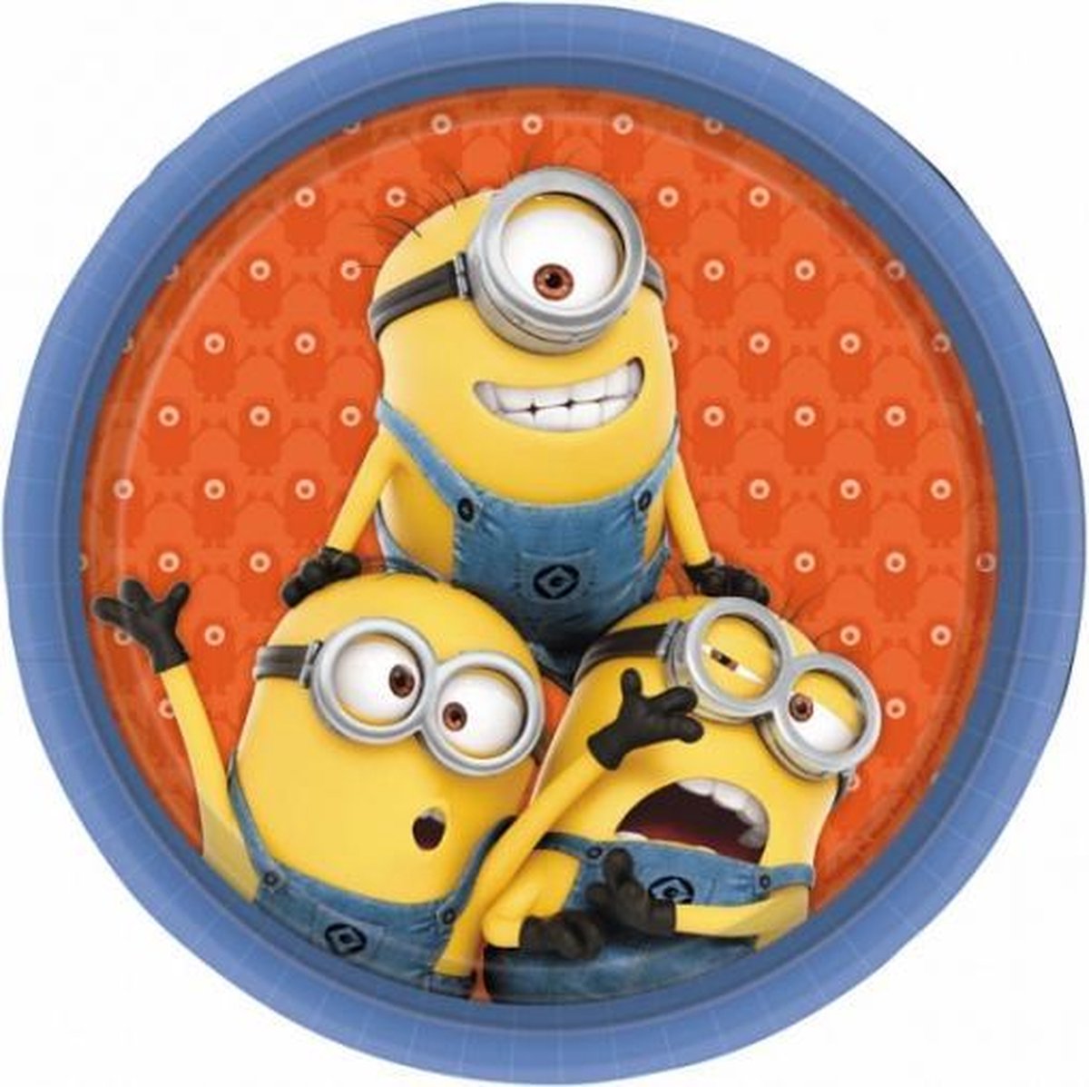 16x Minions kartonnen/papieren feest bordjes 23 cm - Speelpartij thema bordjes van papier