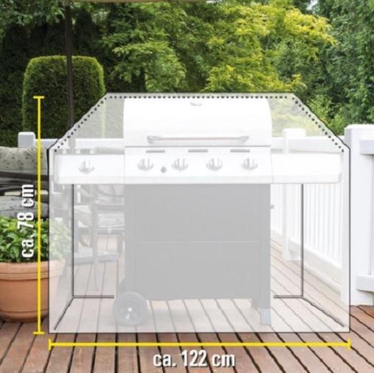 Kinzo Barbecuehoes groot - 122 x 71 x 76 cm - waterbestendig
