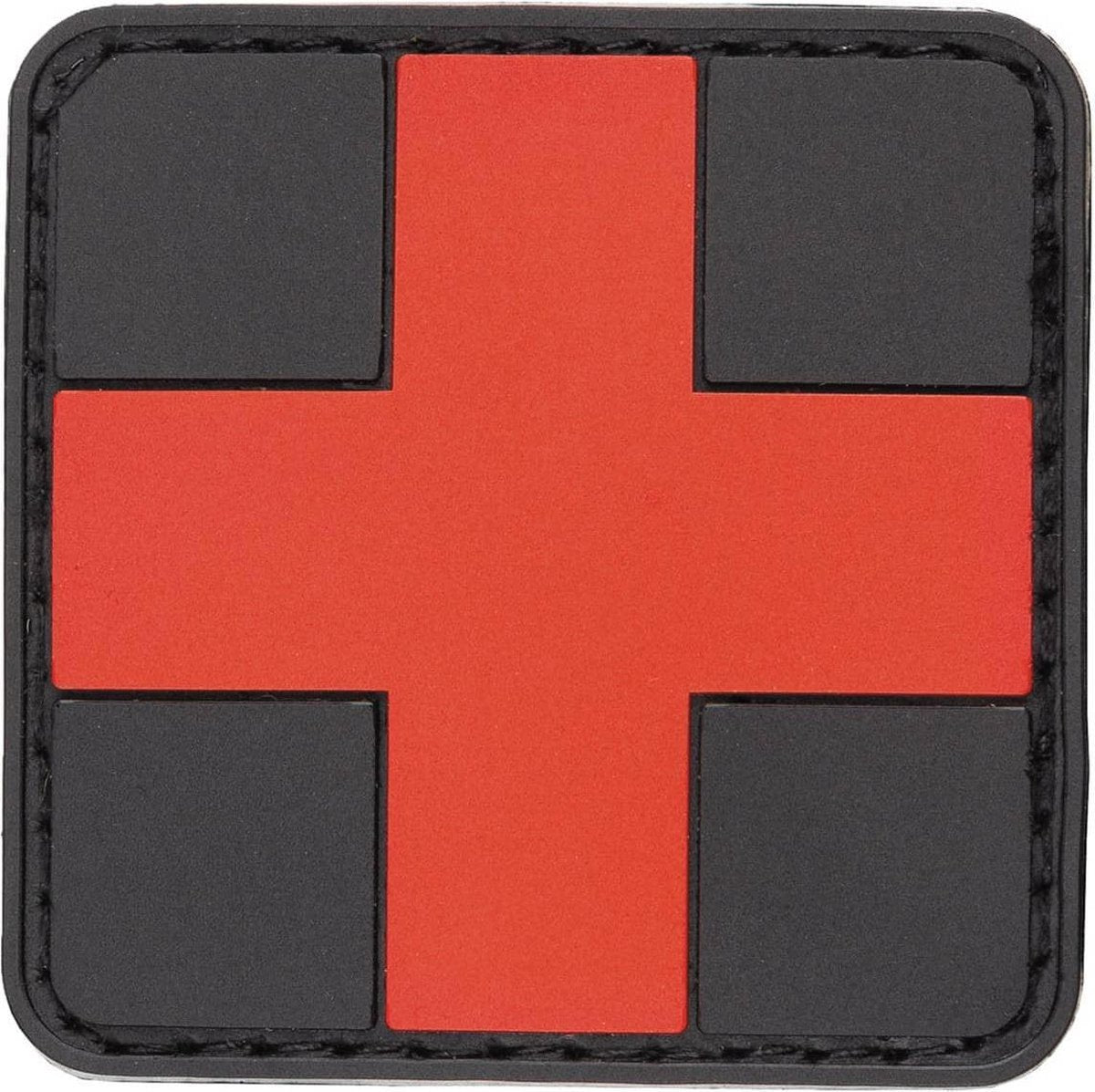 MFH - Patch "First Aid" - Zwart/Rood - 5cmx5cm