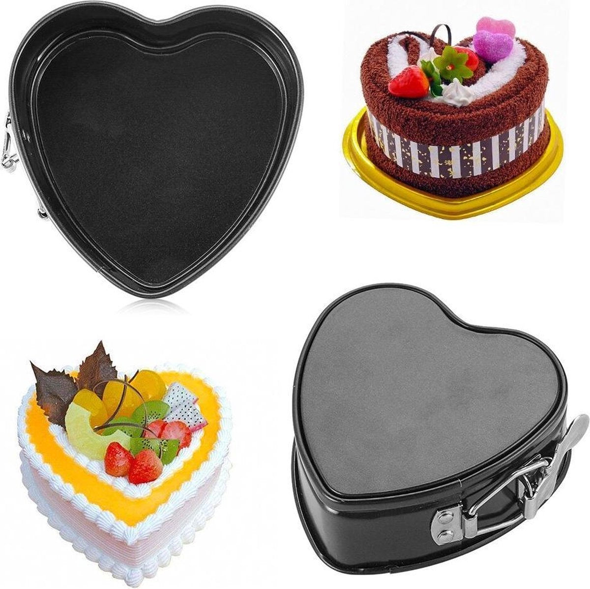 Premium Mini Springvorm Hart - Cakevorm - Taartvorm - Anti Baklaag - 12CM