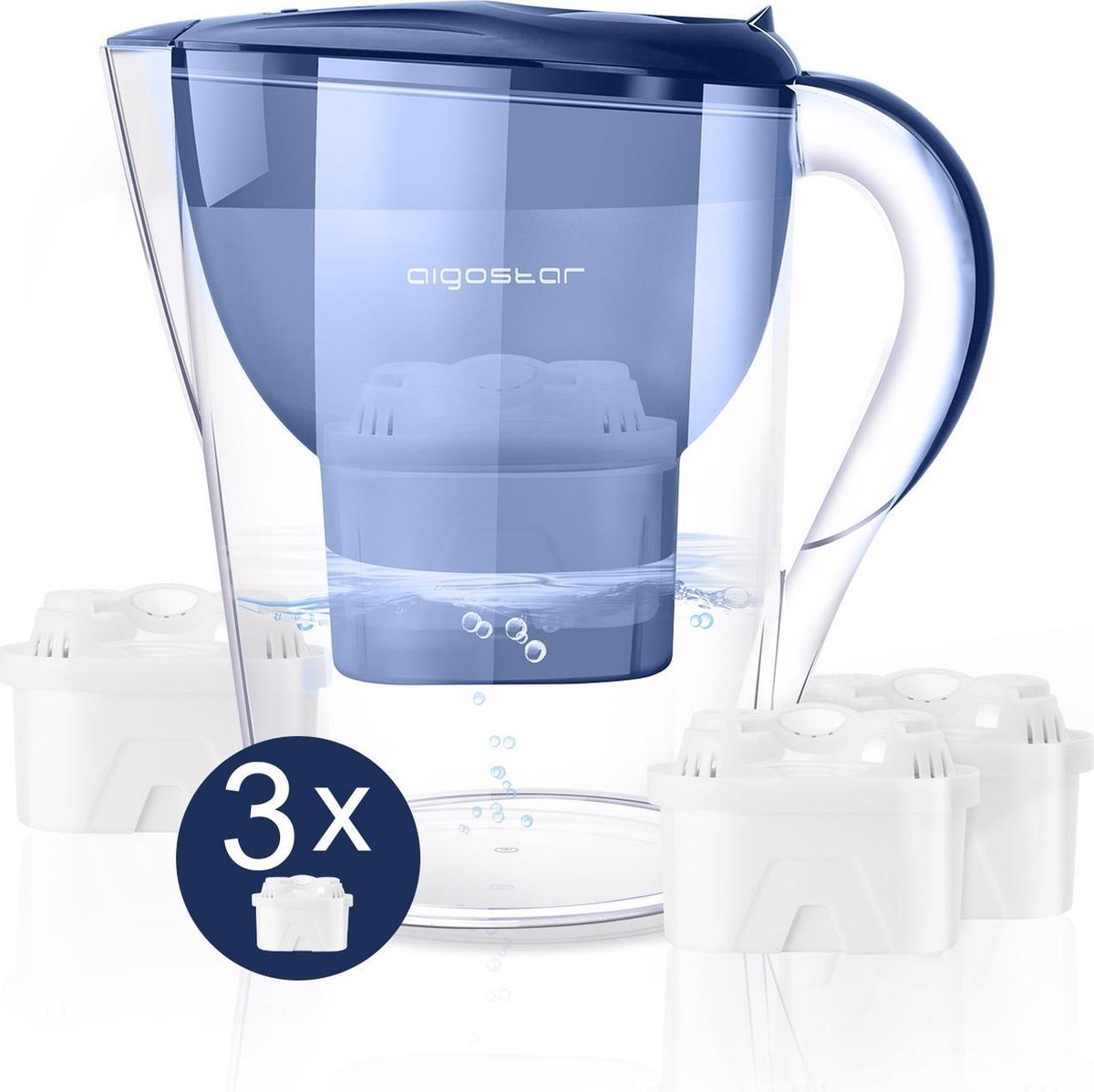Aigostar Pure 30LDV - Waterfilterkan - Blauw - 3 filters