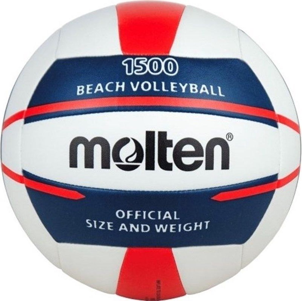 Molten V5b1500 Beachvolleybal - Wit / Blauw / Rood | Maat: 5