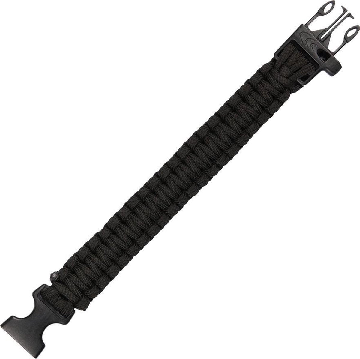 101inc Paracord Bracelet+Fluitje 9inch zwart