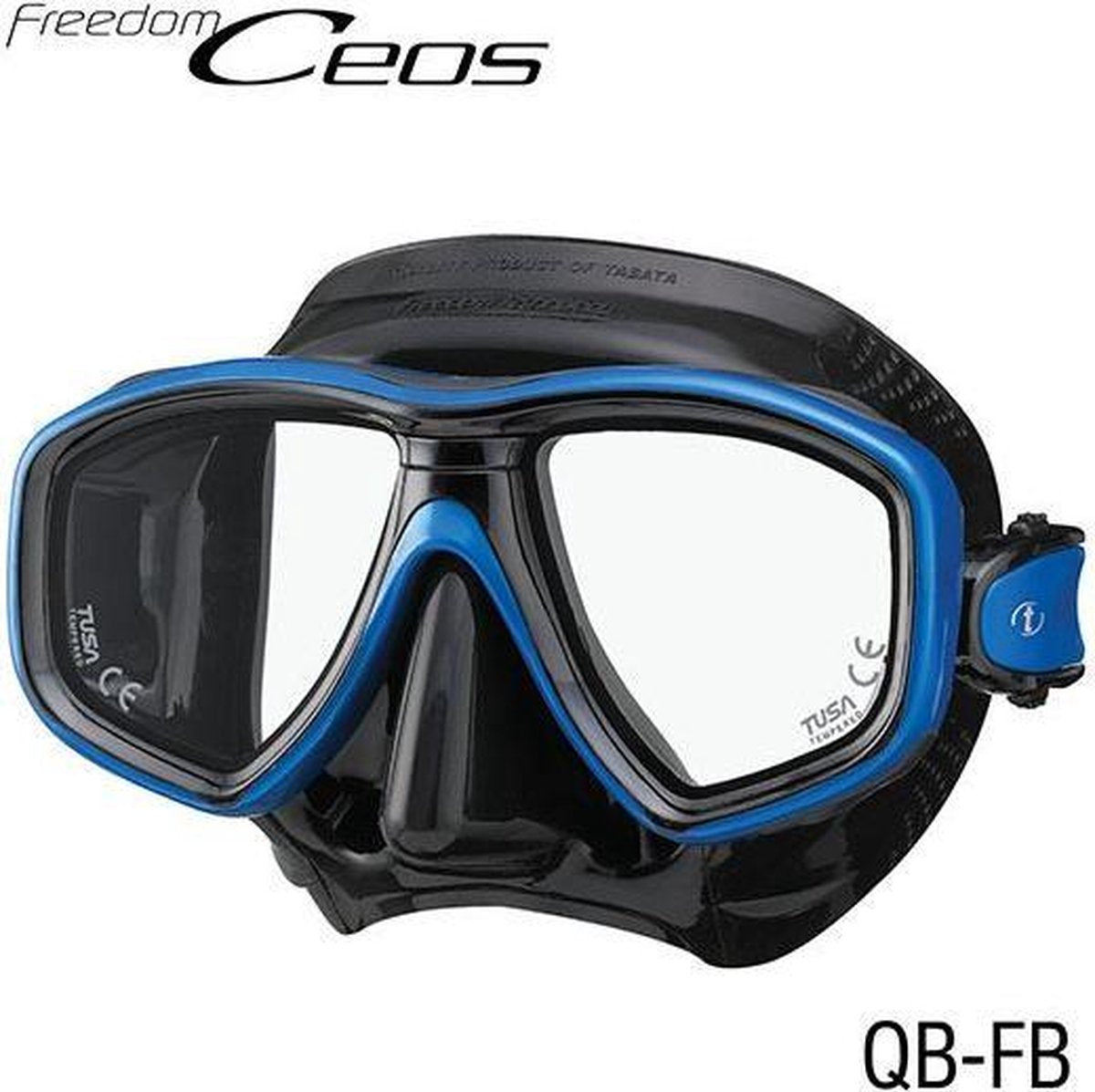 Tusa Ceos Masker donker siliconen met donkerblauw frame