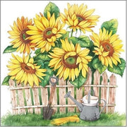 20x Zonnebloemen/bloemen voorjaar servetten 33 x 33 cm - Papieren servetten 3-laags