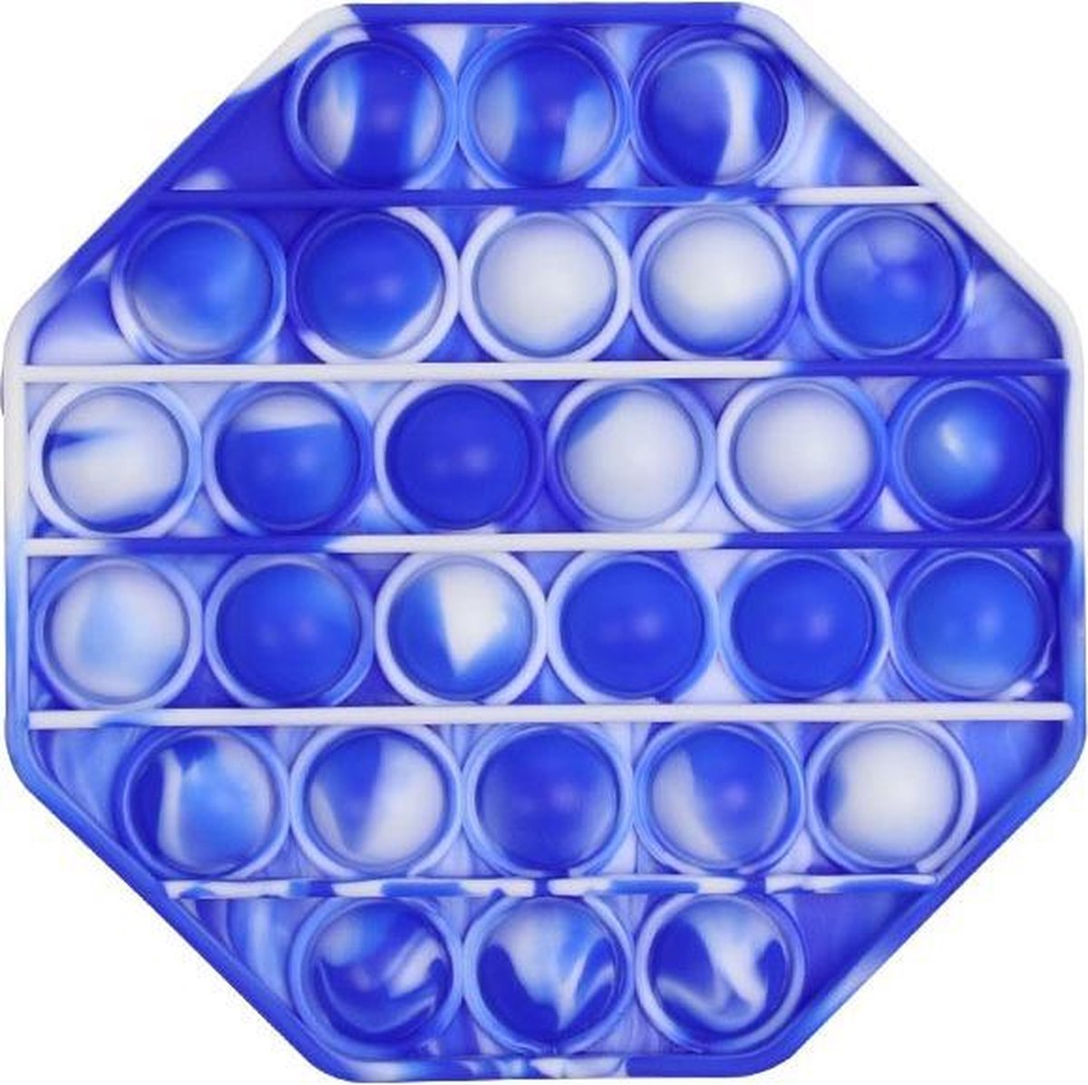 Pop it van By Qubix - Pop it fidget toy - Achthoek - TieDye  Blauw