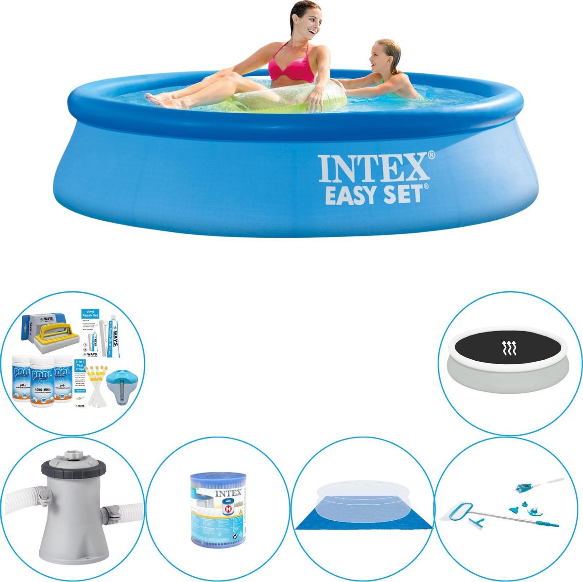 Intex Easy Set Rond 244x61 cm - Zwembad Combinatie Set