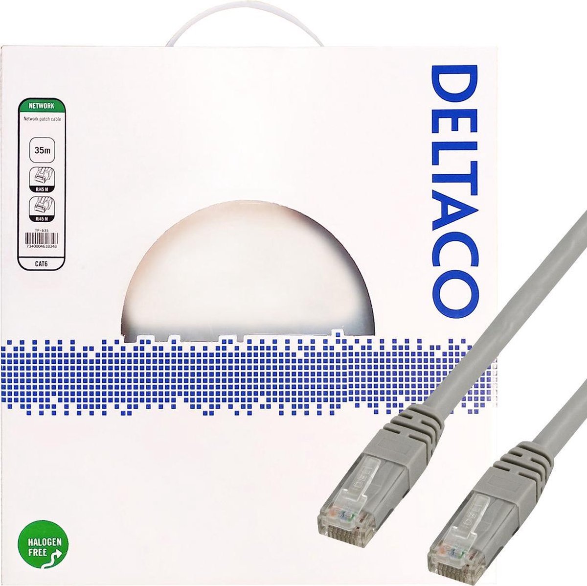 DELTACO TP-635 Cat6 U/UTP Netwerkkabel LSZH - Grijs - 35 meter