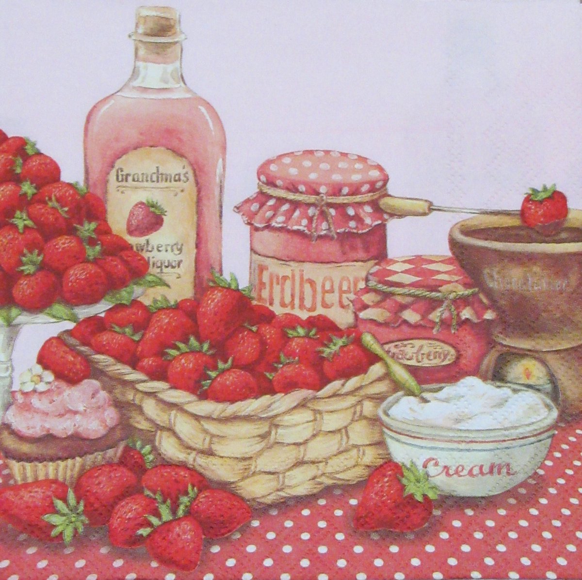 Servetten Strawberry Flavor 33 x 33 cm