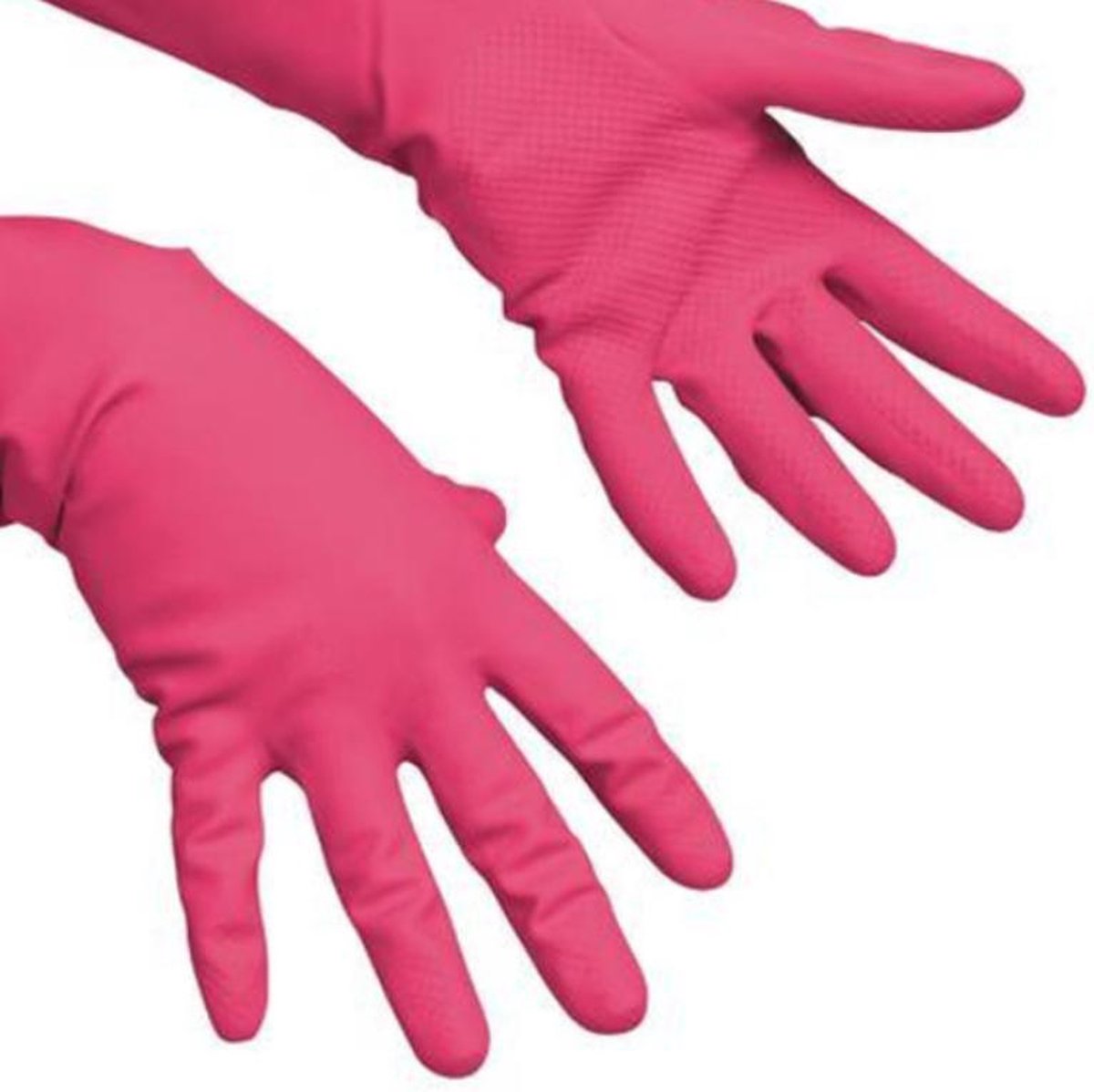 Multy Luxe Huishoudhandschoenen maat S - Natuurlatex met katoenen vlokvoering - Anti slip - Rubberen handschoenen - Waterdicht - Natuurlijk latex - Maat S.