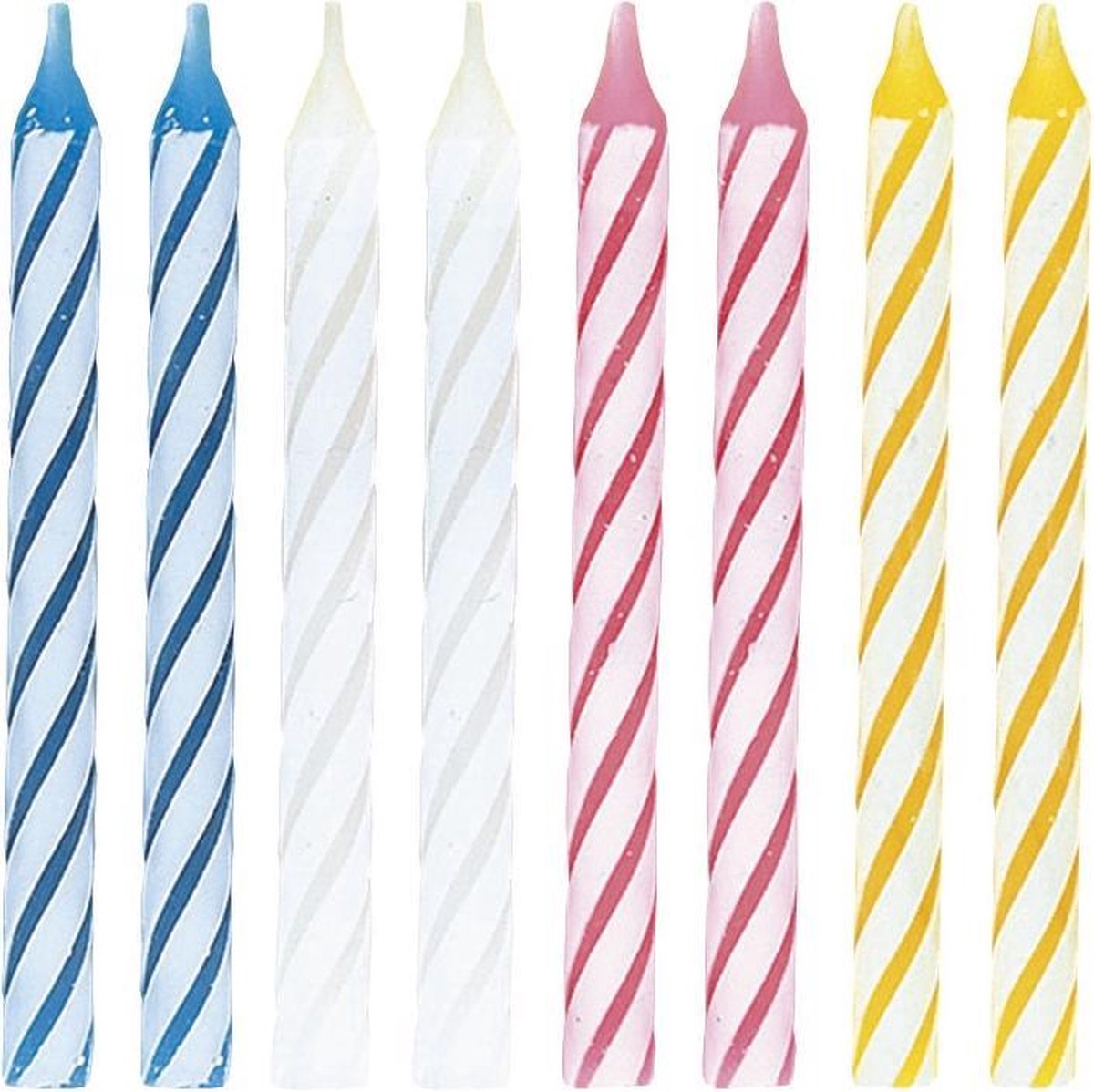 Verjaardagskaarsen Gekleurd Spiraal 14cm 24st