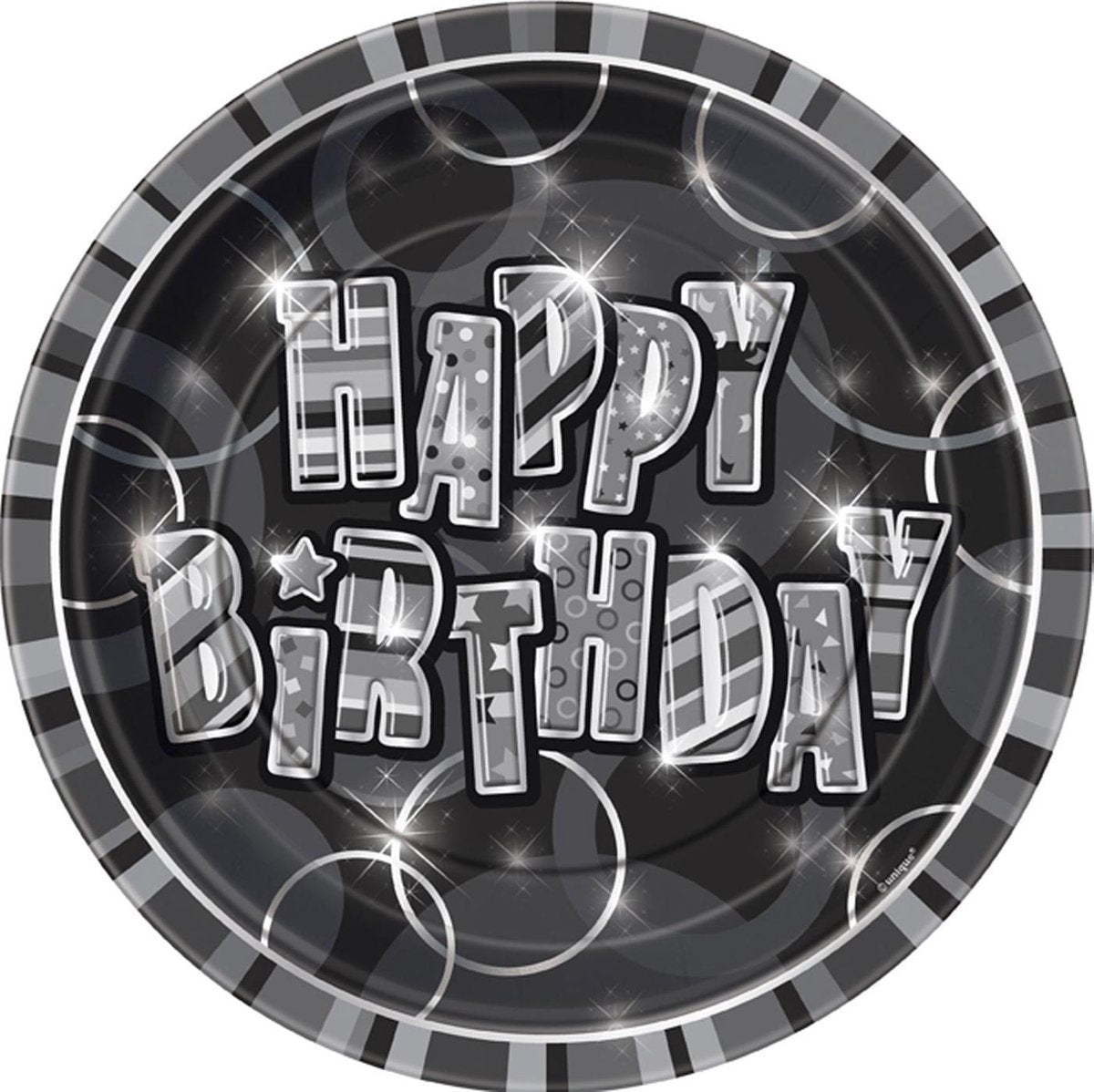 8 verjaardag bordjes Happy Birthday - Feestdecoratievoorwerp