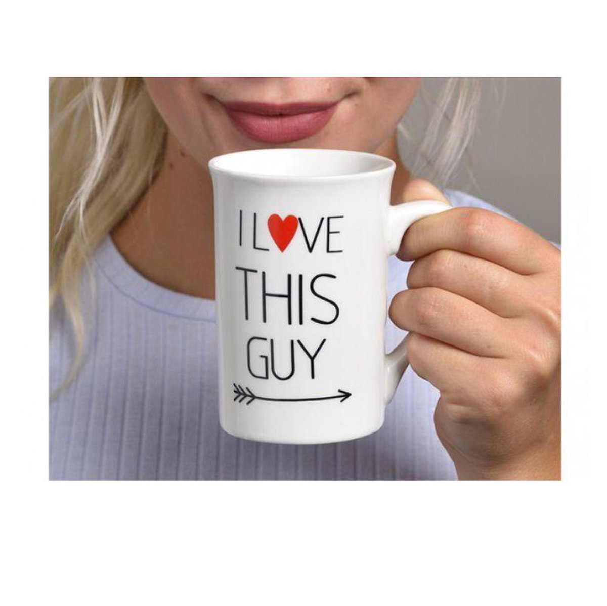 Valentijn set van 2 mokken I love this guy - I love this girl