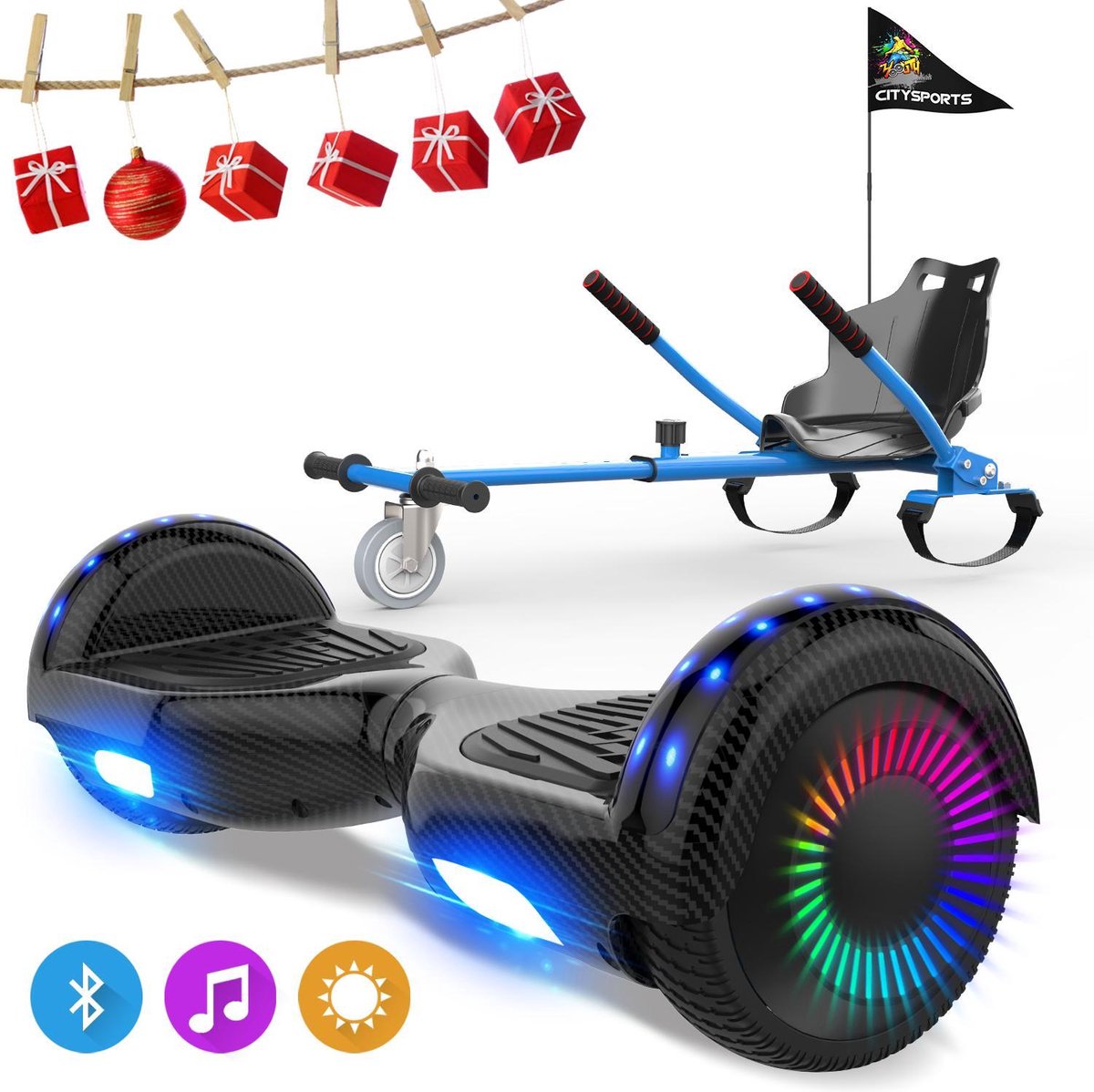 Evercross 6.5 inch Hoverboard met Flits Wielen