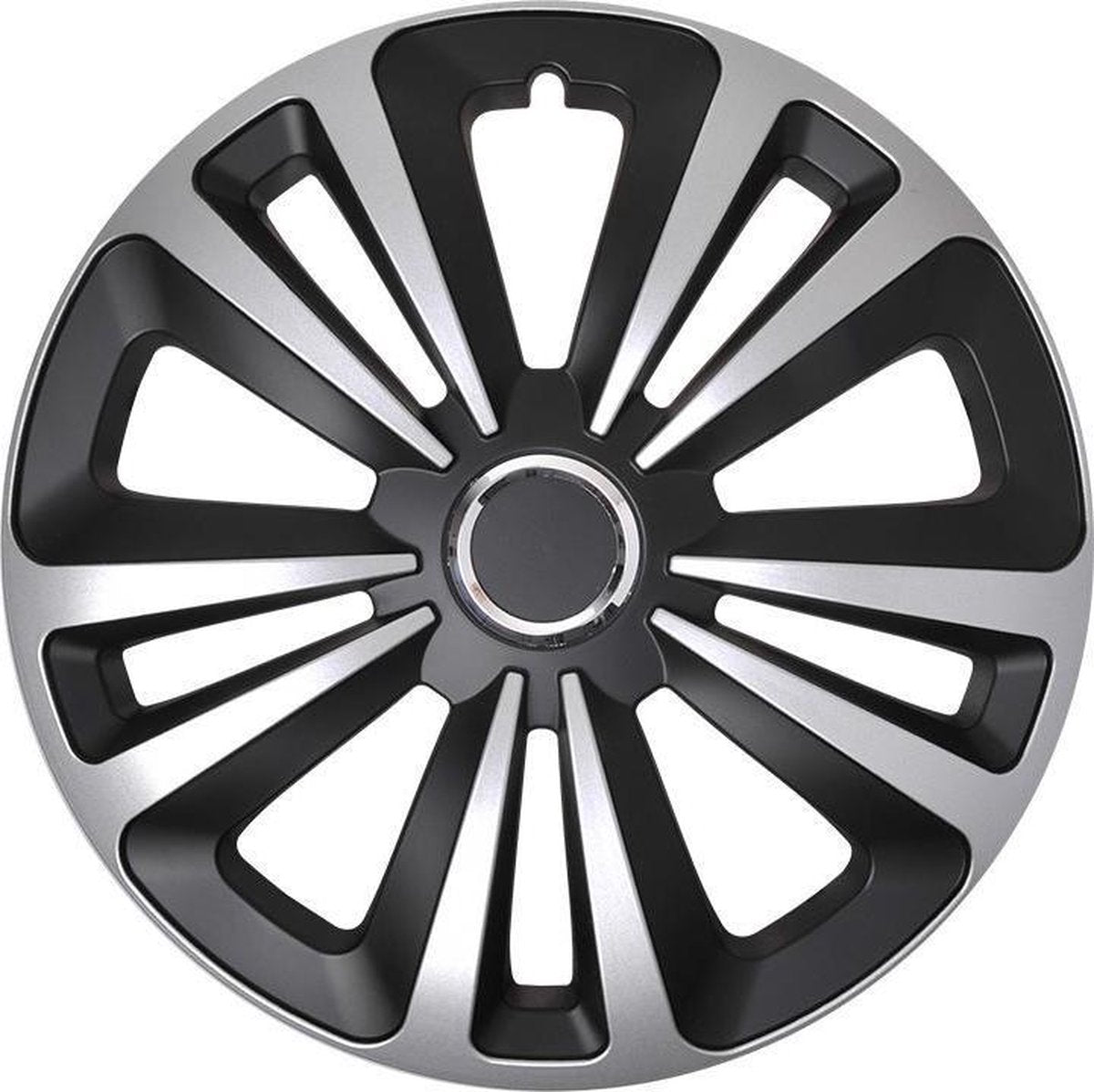 Proplus Wieldoppen Terra 14 Inch Zilver/zwart Set Van 4