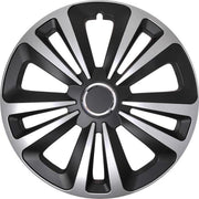 Proplus Wieldoppen Terra 14 Inch Zilver/zwart Set Van 4