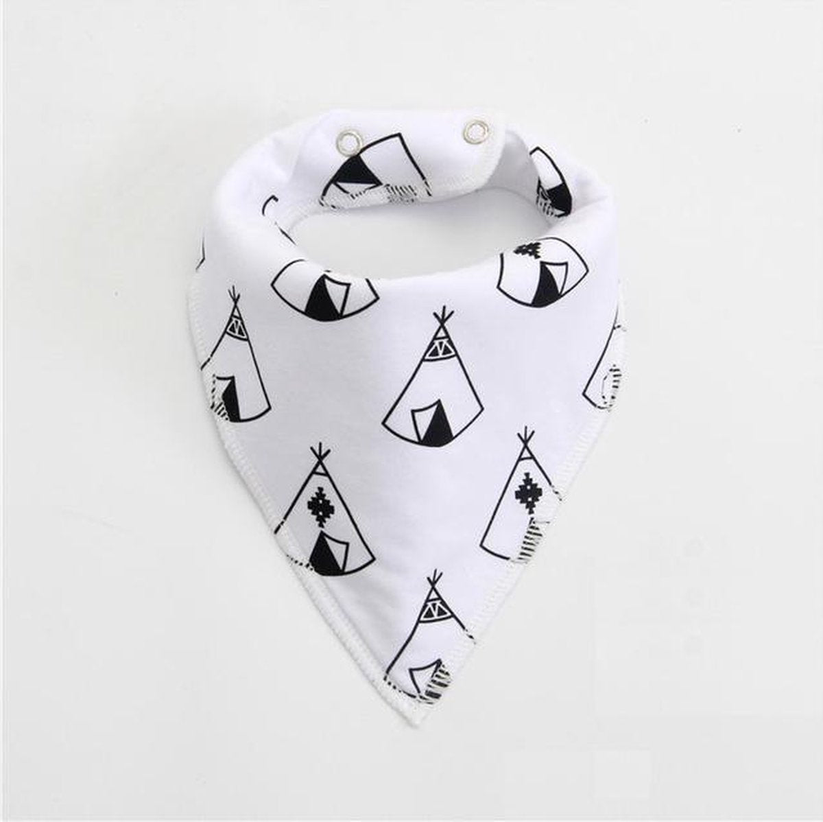 JillyBee - Slab - Slabbetje - Slabber - Bandana - Tipitent - Tent - Tipi - Wit - Zwart