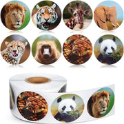 500 stickers op rol wilde dieren 2