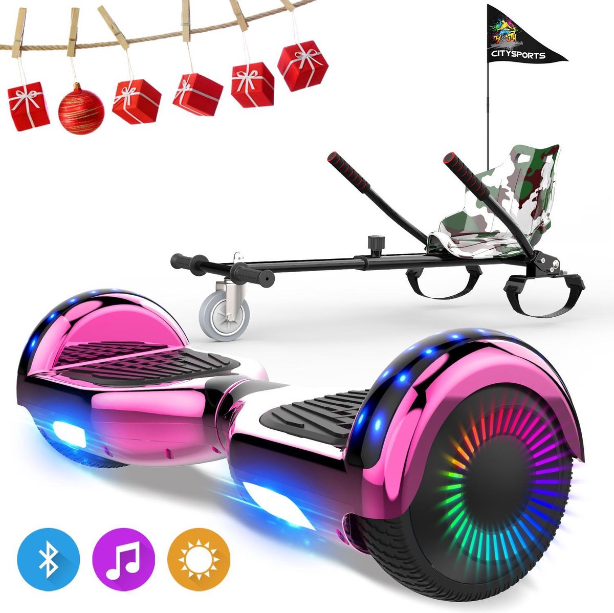 Evercross 6.5 inch Hoverboard met Flits Wielen