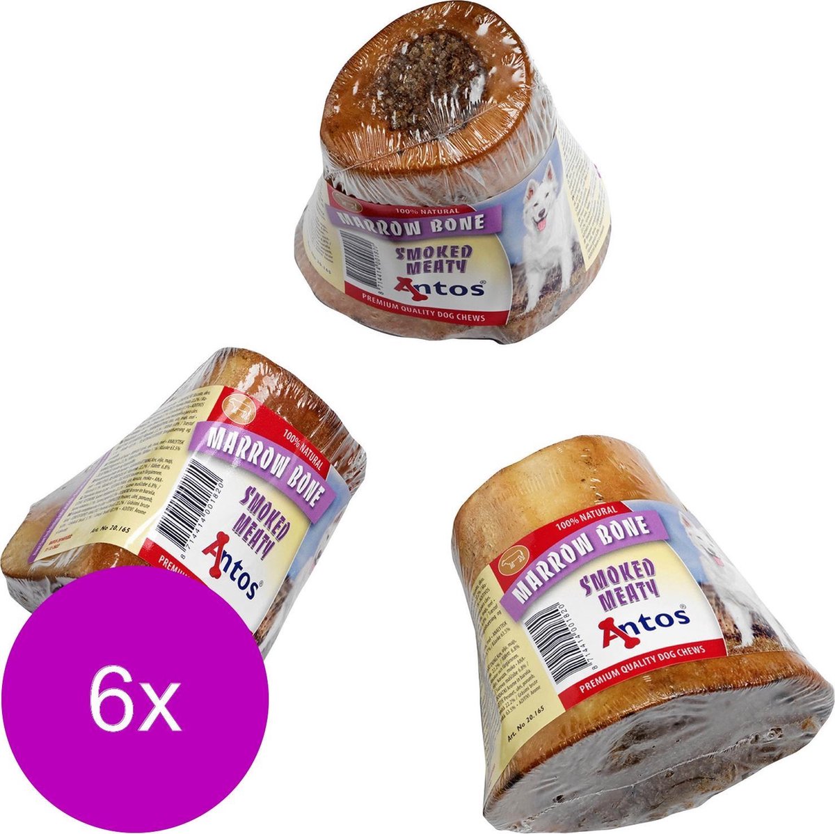 Antos Marrow Bone Smokey Pate - Hondensnacks - 6 x Rund 308 g