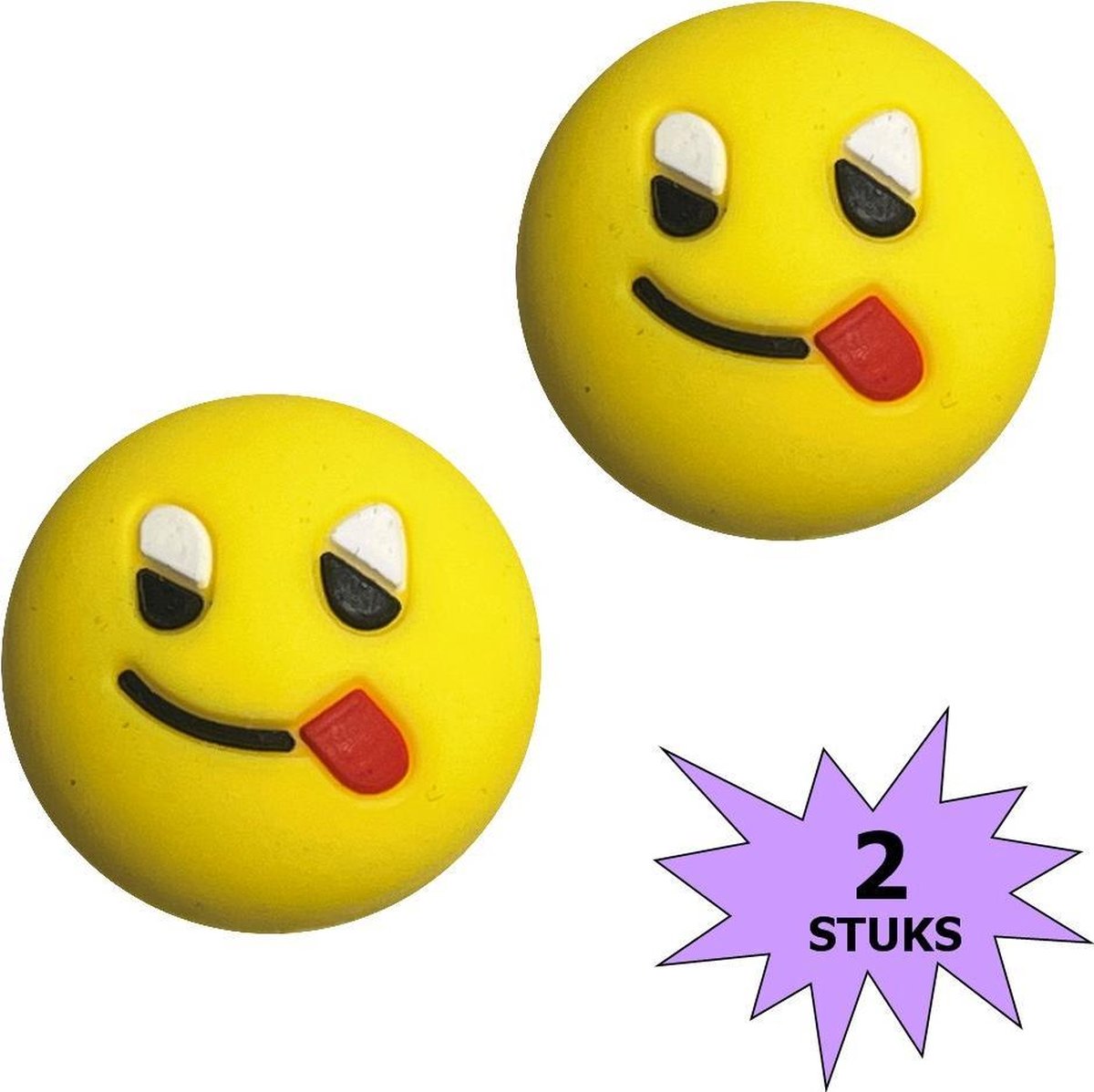 Fako Bijoux® - Tennisdemper - Emoji - Crazy - 2 Stuks