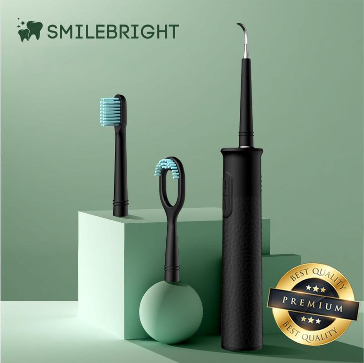SMILEBRIGHT Tandsteen Verwijderaar- Monddouche - USB Oplaadbaar - Tandplak verklikker - Tanden Polijsten - 3 standen - Professioneel Tandplak Reinigen- Tandsteen Reinigen - Tandsteen verwijderaar - Elektrische tandenborstel -
