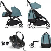 Babyzen YOYO² buggy COMPLEET vanaf de geboorte inclusief YOYO² BeSafe autostoel zwart  en YOYO Bag -  aqua met frame zwart
