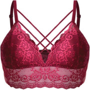 Dames bralette van kant met dunne schouderbandjes 36/38 cup B/C bordeaux rood