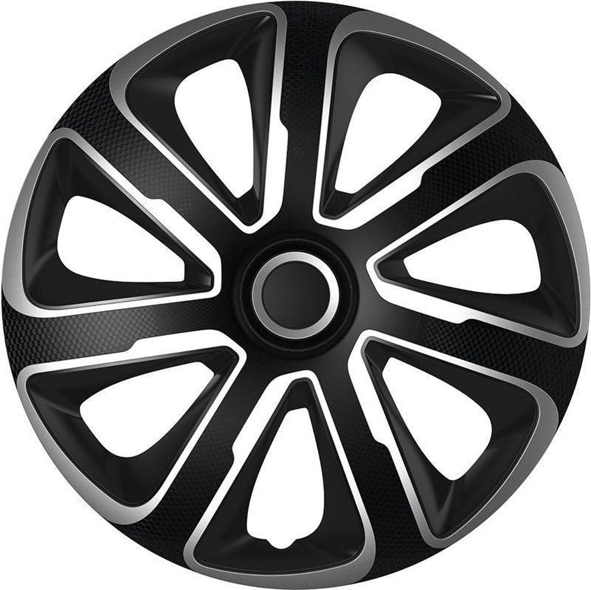 Autostyle Wieldoppen 13 inch Livorno Zwart/Zilver - ABS