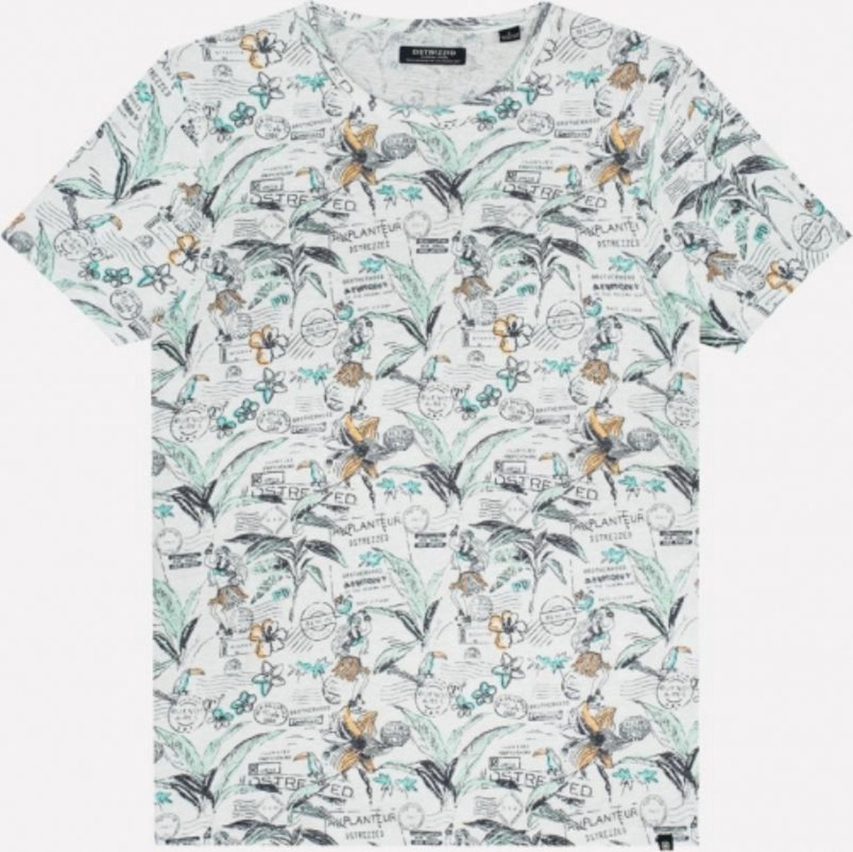 Dstrezzed T-shirt Ronde Hals Print Wit (202640 - 100)