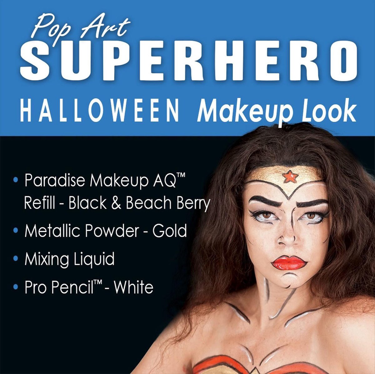 Halloween 2020 Complete Schmink Kit - Wonderwoman (met stap-voor-stap instructiefilmpje)