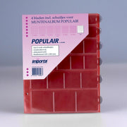 Importa populair muntalbumbladen 4 stuks mix rode schutbladen