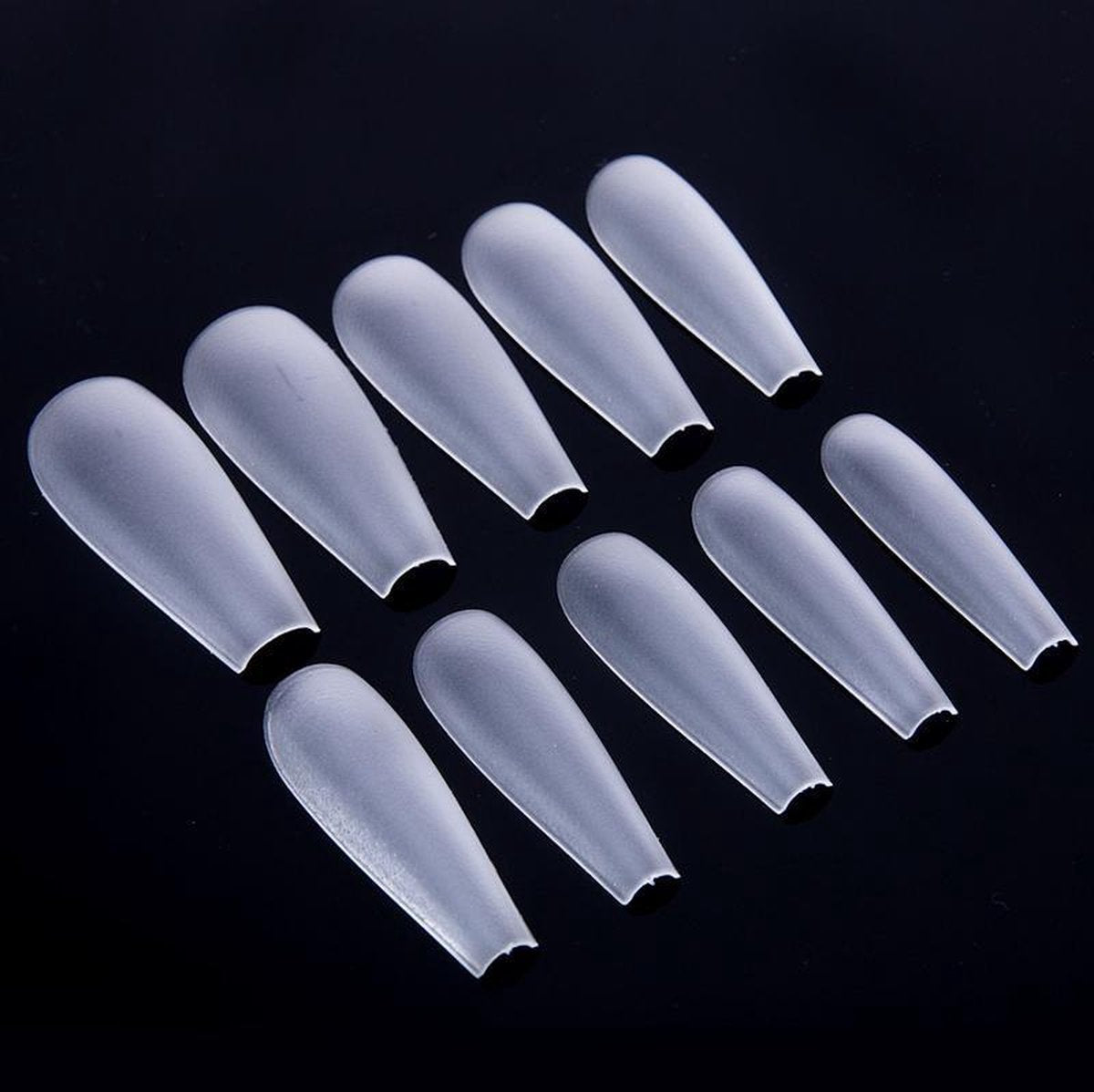DRM Nageltips Ballerina Transparant Mat - 10 maten 500 stuks