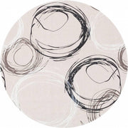 MixMamas Rond Tafelkleed Gecoat - Ø 140 cm - Painted Circles - Beige/Zwart