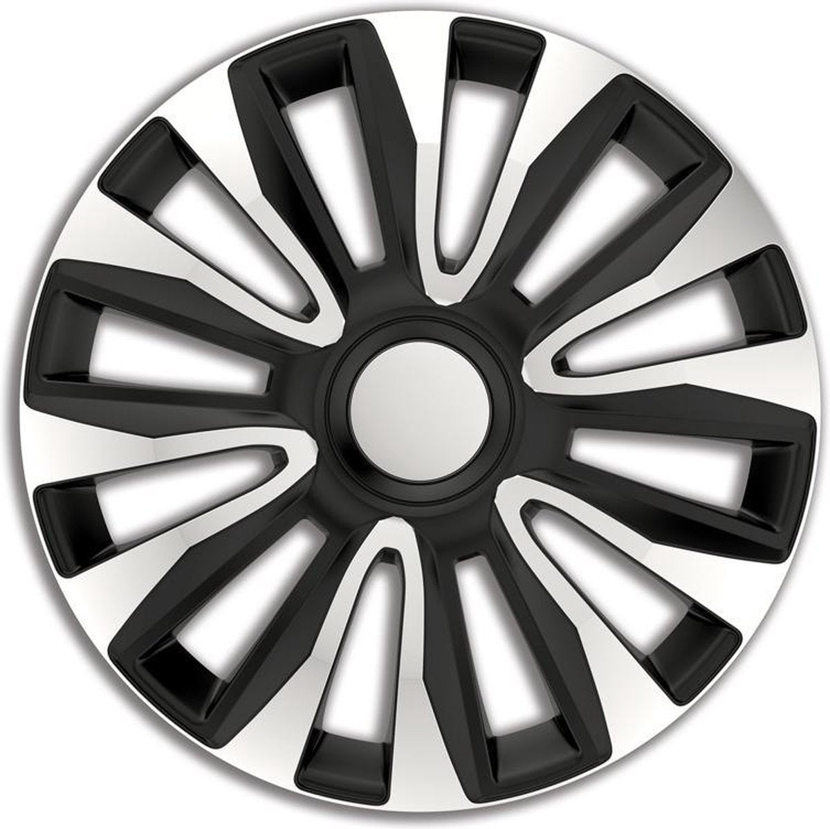 AutoStyle Wieldoppen 14 inch Avalone zilver/zwart