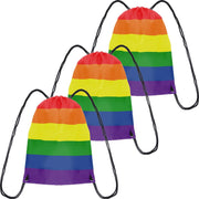 3x Rugtasje/rugzak regenboog/rainbow/pride vlag voor volwassenen en kids - Festival/pride musthaves