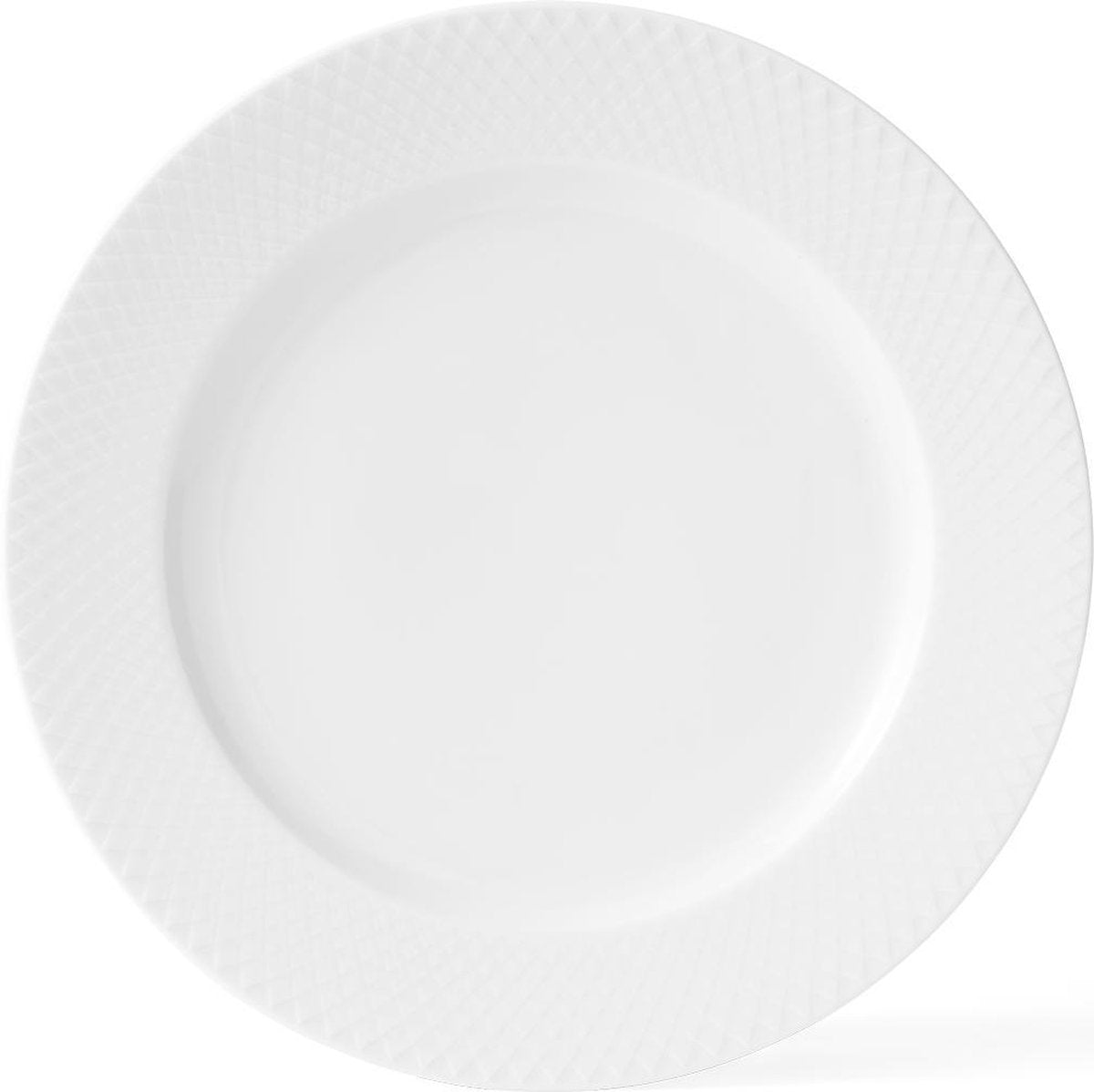 Lyngby Porcelain Rhombe plat bord 27cm wit
