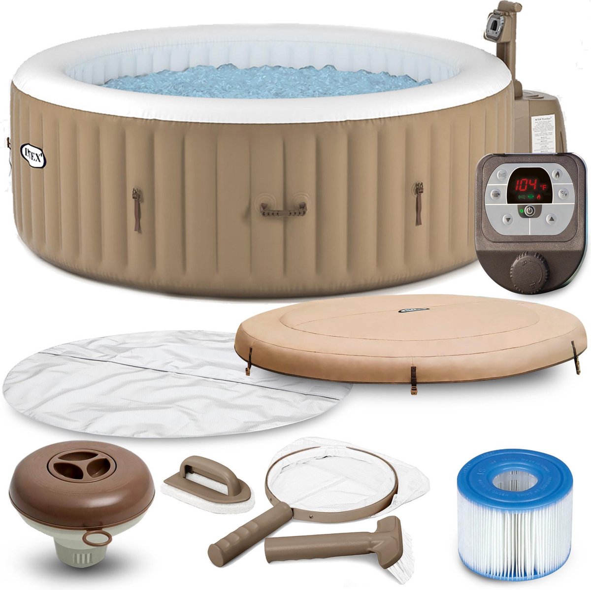 Intex opblaasbare Jacuzzi - Bubble massage - PureSpa - voordeelpakket - 216 x 71 cm