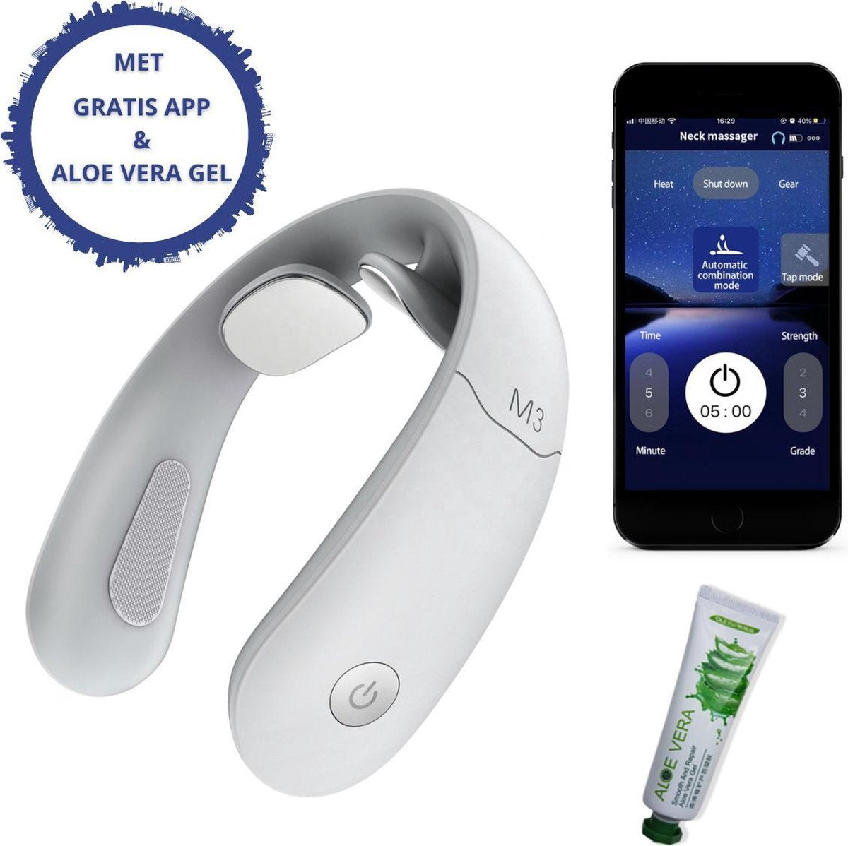 Smart Nekmassage Apparaat - EMS - Infrarood Warmtefunctie - Tens Apparaat