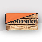 Ohmiomine Transporter Fietskrat Gebrand Hout inclusief Feestelijk Oranje Afdekhoes