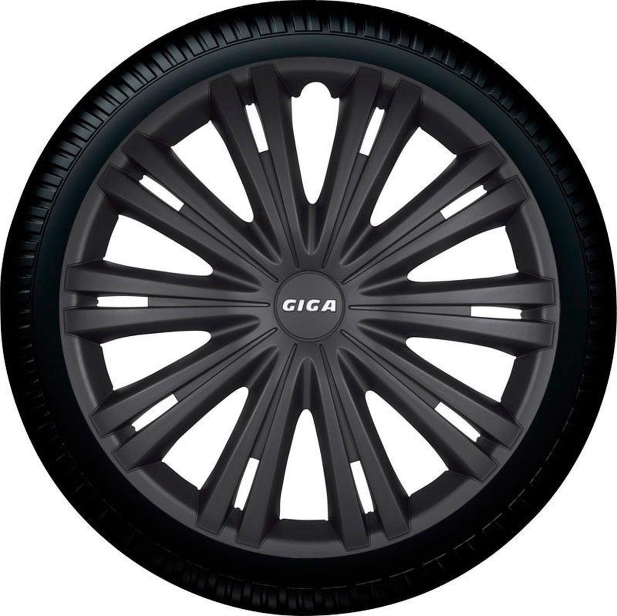 AutoStyle Wieldoppen 14 inch Giga matzwart